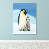 Kutest Baby Animals | keizer Penguin Chick Canvas Afdruk (Insitu (Houten vloer))