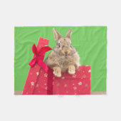 Kutest Baby Animals | Kerstfeestdag Bunny Fleece Deken (Voorkant (Horizontaal))