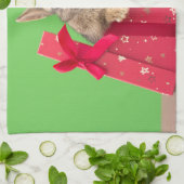 Kutest Baby Animals | Kerstfeestdag Bunny Theedoek (Gevouwen)