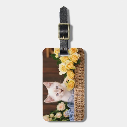 Kutest Baby Animals | Keuken en gele rozen Bagagelabel (Voorkant verticaal)