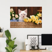 Kutest Baby Animals | Keuken en gele rozen Poster (Thuiskantoor)