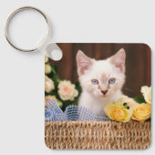 Kutest Baby Animals | Keuken en gele rozen Sleutelhanger (Voorkant)