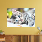 Kutest Baby Animals | Keuken met blauwe ogen Canvas Afdruk (Insitu (Woonkamer))