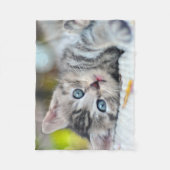 Kutest Baby Animals | Keuken met blauwe ogen Fleece Deken (Voorkant)