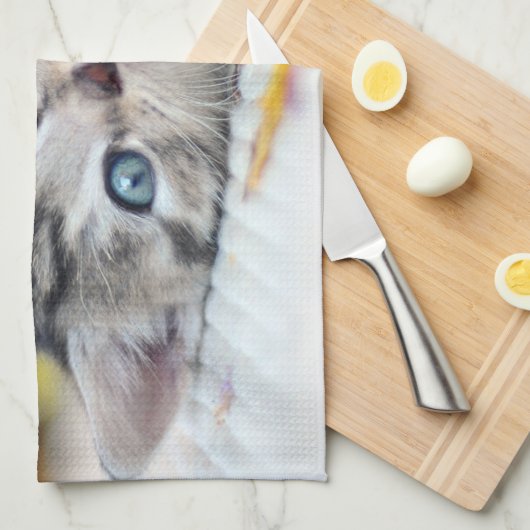 Kutest Baby Animals | Keuken met blauwe ogen Theedoek (Quarter Fold)