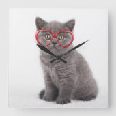 Kutest Baby Animals | Keukenhars Vierkante Klok (Voorkant)