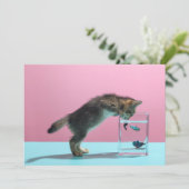 Kutest Baby Animals | Keukenkijker op de vis Bowl Bedankkaart (Staand voorkant)