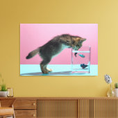 Kutest Baby Animals | Keukenkijker op de vis Bowl Canvas Afdruk (Insitu (Woonkamer))