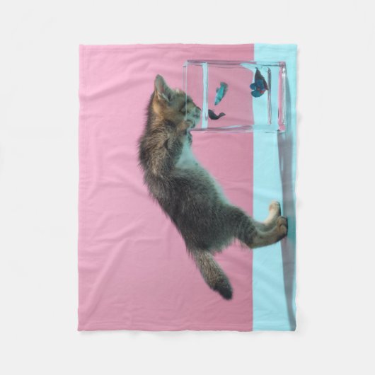 Kutest Baby Animals | Keukenkijker op de vis Bowl Fleece Deken (Voorkant)