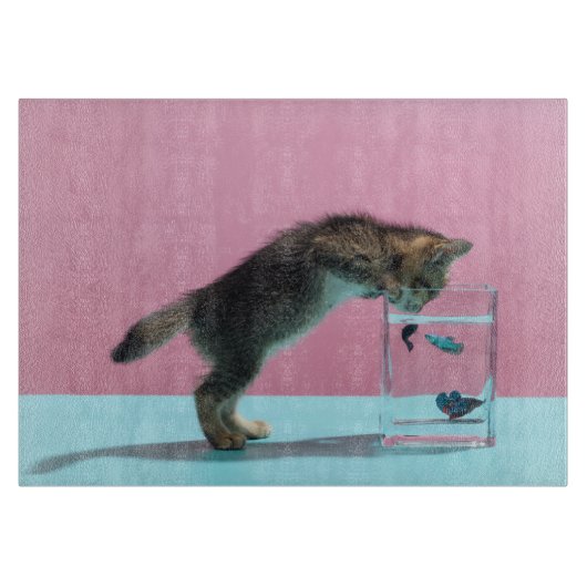 Kutest Baby Animals | Keukenkijker op de vis Bowl Snijplank (Voorkant)