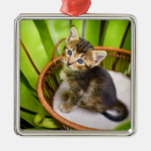 Kutest Baby Animals | Keuten in mandje Metalen Ornament (Voorkant)