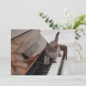 Kutest Baby Animals | Keuten op Piano Bedankkaart (Staand voorkant)