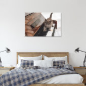 Kutest Baby Animals | Keuten op Piano Canvas Afdruk (Insitu (Slaapkamer))