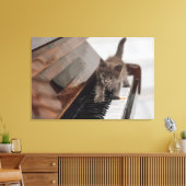 Kutest Baby Animals | Keuten op Piano Canvas Afdruk (Insitu (Woonkamer))