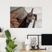 Kutest Baby Animals | Keuten op Piano Poster (Thuiskantoor)