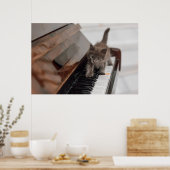 Kutest Baby Animals | Keuten op Piano Poster (Keuken)