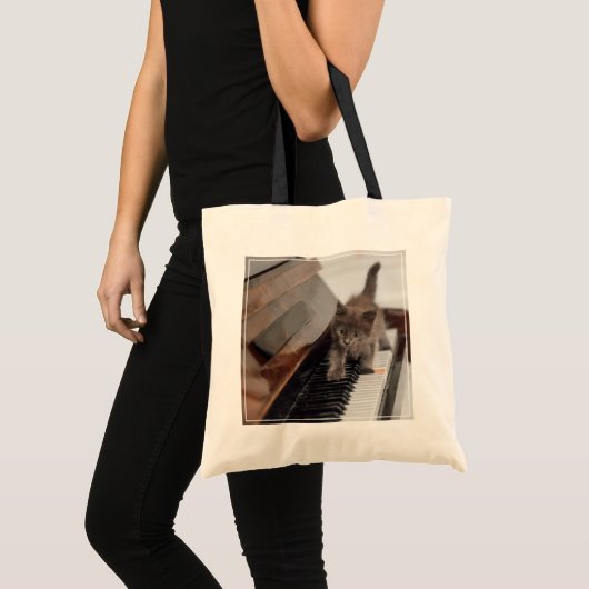 Kutest Baby Animals | Keuten op Piano Tote Bag (Voorkant (product))