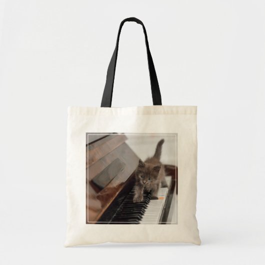 Kutest Baby Animals | Keuten op Piano Tote Bag (Voorkant)