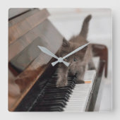 Kutest Baby Animals | Keuten op Piano Vierkante Klok (Voorkant)