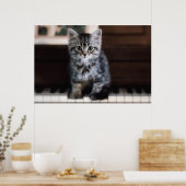 Kutest Baby Animals | Keuten op pianoketoestel Poster (Keuken)
