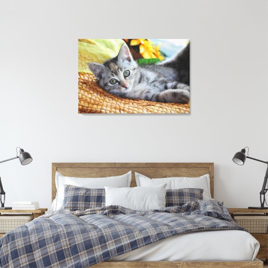 Kutest Baby Animals | Kitten Lounging Canvas Afdruk (Insitu (Slaapkamer))