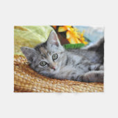 Kutest Baby Animals | Kitten Lounging Fleece Deken (Voorkant (Horizontaal))