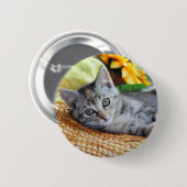 Kutest Baby Animals | Kitten Lounging Ronde Button 5,7 Cm (Voorkant /achterkant)