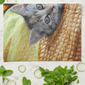 Kutest Baby Animals | Kitten Lounging Theedoek (Gevouwen)