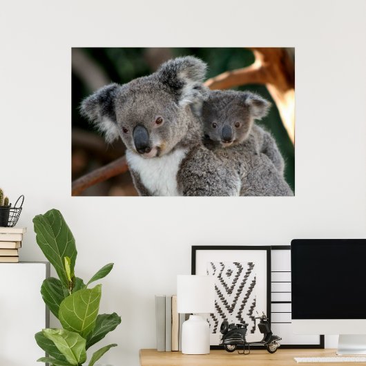 Kutest Baby Animals | Koala en Joey Poster (Thuiskantoor)