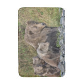 Kutest Baby Animals | Kodiak Mama Beer & Cubs Badmat (Voorkant Verticaal)