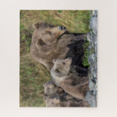 Kutest Baby Animals | Kodiak Mama Beer & Cubs Legpuzzel (Verticaal)