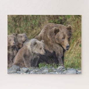 Kutest Baby Animals   Kodiak Mama Beer & Cubs Legpuzzel