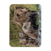 Kutest Baby Animals | Kodiak Mama Beer & Cubs Magneet (Verticaal)