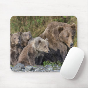 Kutest Baby Animals   Kodiak Mama Beer & Cubs Muismat