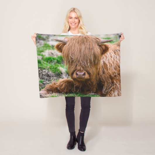 Kutest Baby Animals | Koe van het Hoogland Fleece Deken (In situ)