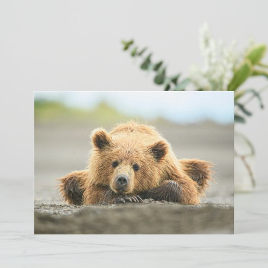 Kutest Baby Animals | Kustbruine Beer Cub Bedankkaart (Staand voorkant)