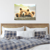 Kutest Baby Animals | Kustbruine Beer Cub Canvas Afdruk (Insitu (Slaapkamer))