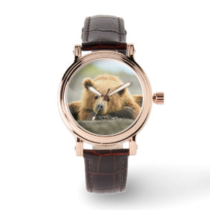 Kutest Baby Animals Kustbruine Beer Cub Horloge