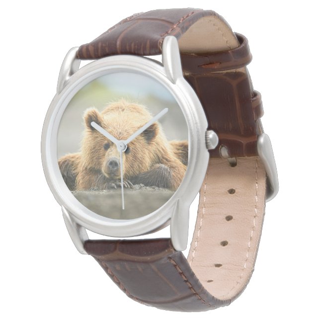 Kutest Baby Animals | Kustbruine Beer Cub Horloge (Gekanteld)