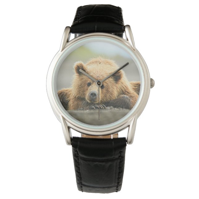 Kutest Baby Animals | Kustbruine Beer Cub Horloge (Voorkant)