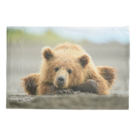 Kutest Baby Animals | Kustbruine Beer Cub Kussensloop (Achterkant)