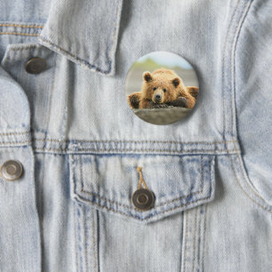 Kutest Baby Animals Kustbruine Beer Cub Ronde Button 5,7 Cm
