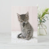 Kutest Baby Animals | Licking Tabby Kitten Bedankkaart (Staand voorkant)