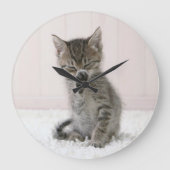 Kutest Baby Animals | Licking Tabby Kitten Grote Klok (Voorkant)