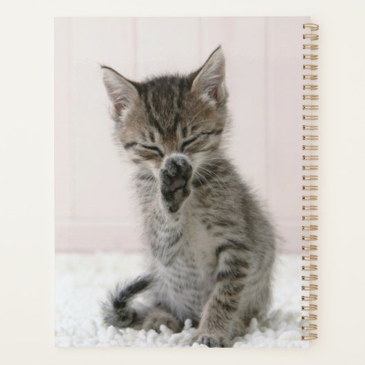 Kutest Baby Animals | Licking Tabby Kitten Planner (Achterkant)