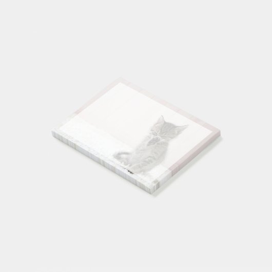Kutest Baby Animals | Licking Tabby Kitten Post-it® Notes (Schuin)