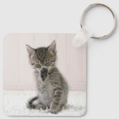Kutest Baby Animals | Licking Tabby Kitten Sleutelhanger (Achterkant)