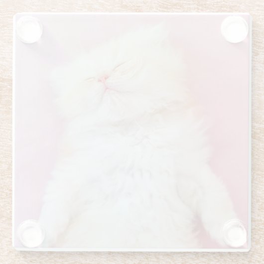 Kutest Baby Animals | Lieve Kitten Slaap Glazen Onderzetter (Achterkant)