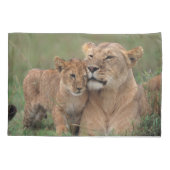 Kutest Baby Animals | Lion Cub en moeder Kussensloop (Achterkant)