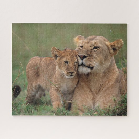 Kutest Baby Animals | Lion Cub en moeder Legpuzzel (Horizontaal)